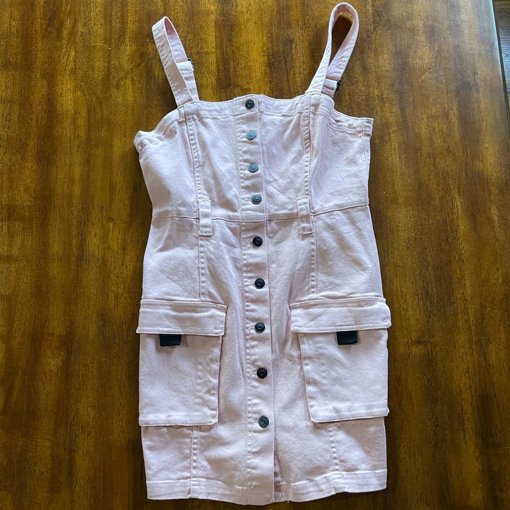 NWT Pink and black cargo dress